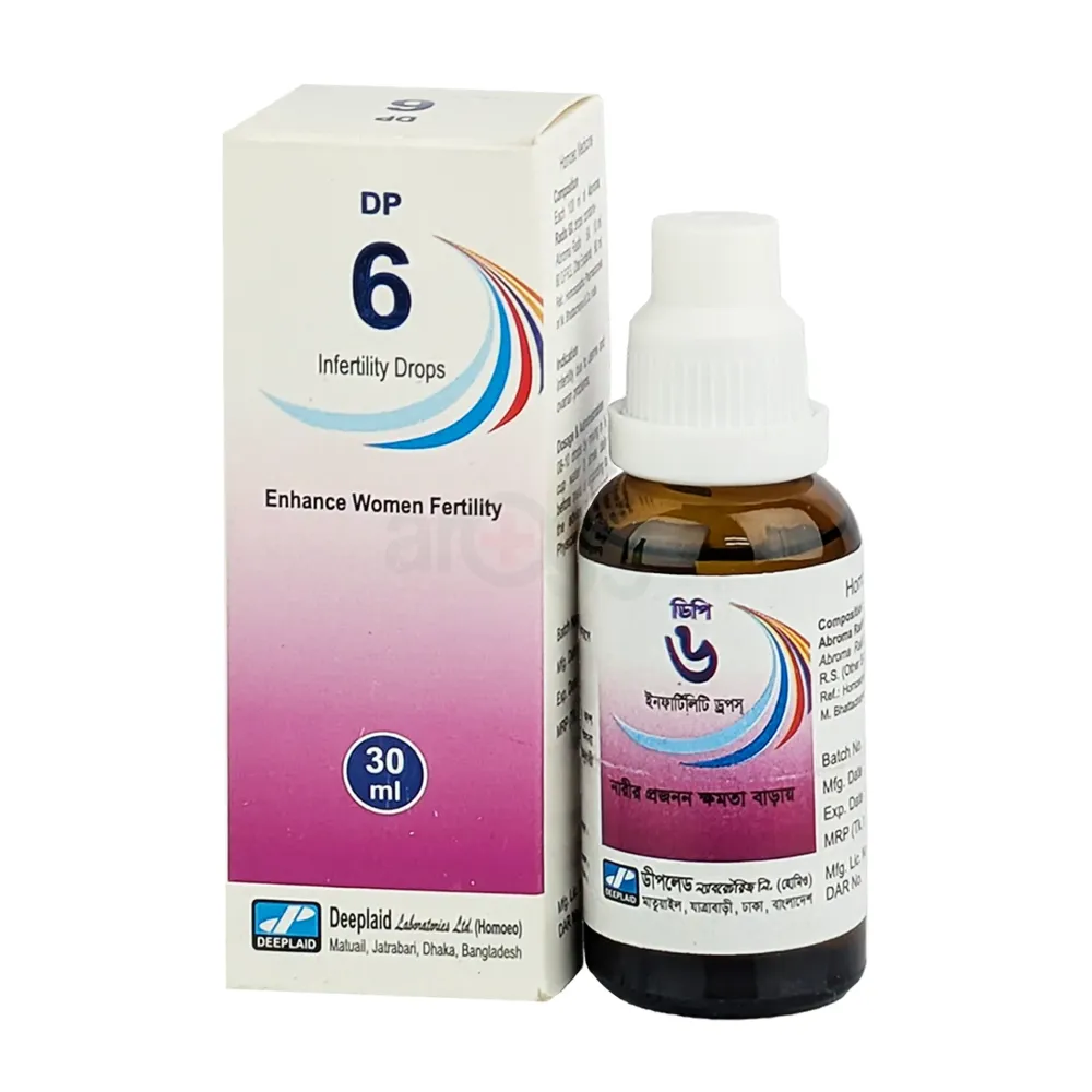 Infertility Drops DP 6 –(30ml) Homeopathic Support to Enhance Female Fertility  