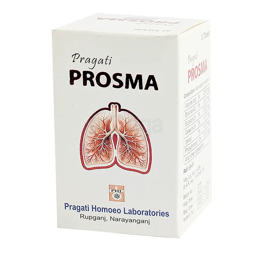 Pragati  Prosma 30 Tablets – Homeopathic Remedy for Respiratory & Cough Relief (Pragati Homoeo)  
