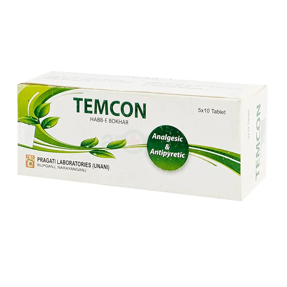 Temcon (Habb-e-Bokhar) – Herbal Analgesic & Antipyretic Tablets (Pragati Laboratories)  