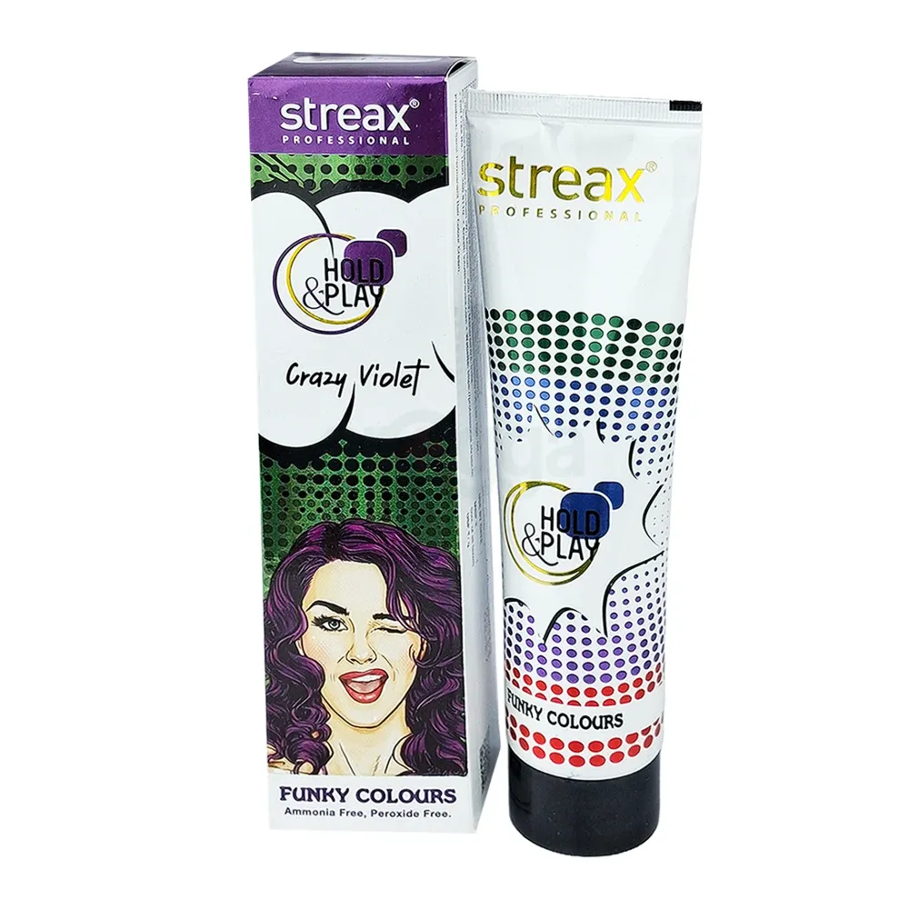 Streax Professional Hold and Play Funky Hair Colour Crazy Violet 100g  