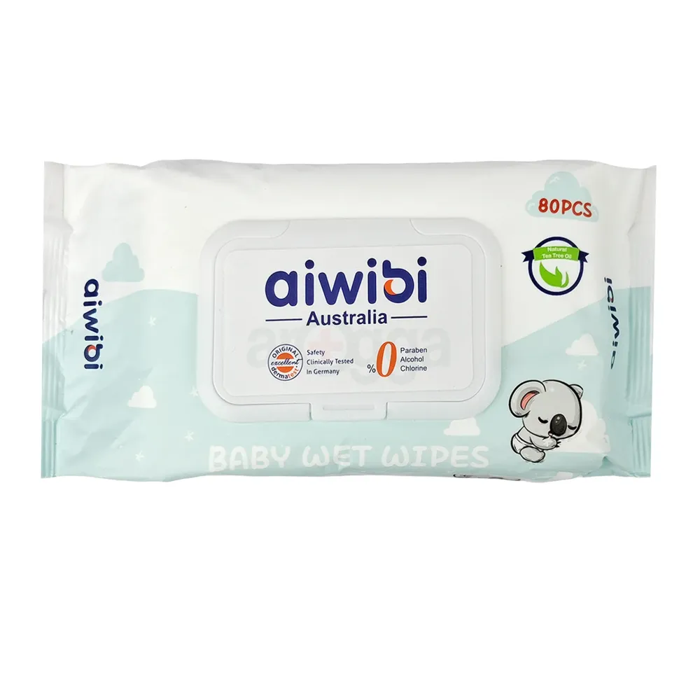 AiWibi Baby Wet Wipes Natural Tea Tree Oil 80pcs  