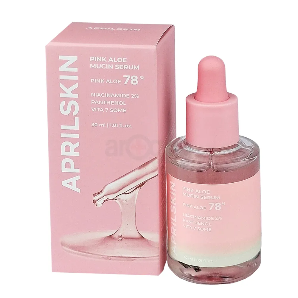 April Skin PINK ALOE MUCIN SERUM 30ml – Hydrating, Brightening & Soothing Serum with 78% Pink Aloe, Niacinamide 2%, Panthenol & Vita 7 for Sensitive, Dull, and Dry Skin  