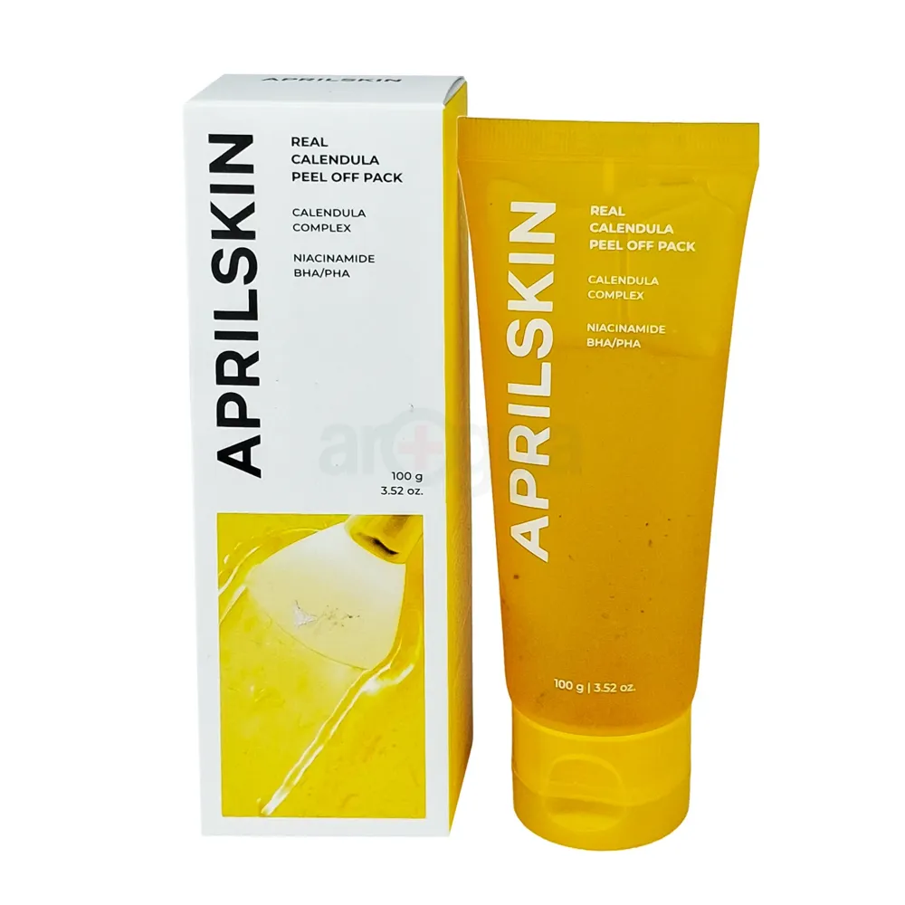 April Skin Real Calendula Peel Off Pack Mask (100g) – Blackhead Removal Mask with PHA & BHA  