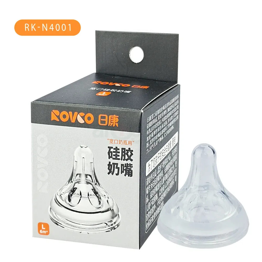 Rovco Real Mommy Wide-Neck Cross-Hole Nipple (Teat) RK-N4001 – Size L (6 Months+)  
