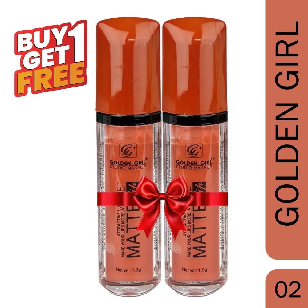 Golden Girl Studio Makeup Velvet Matte Attractive Lipstick-02 (Buy 1 Get 1 Free)  