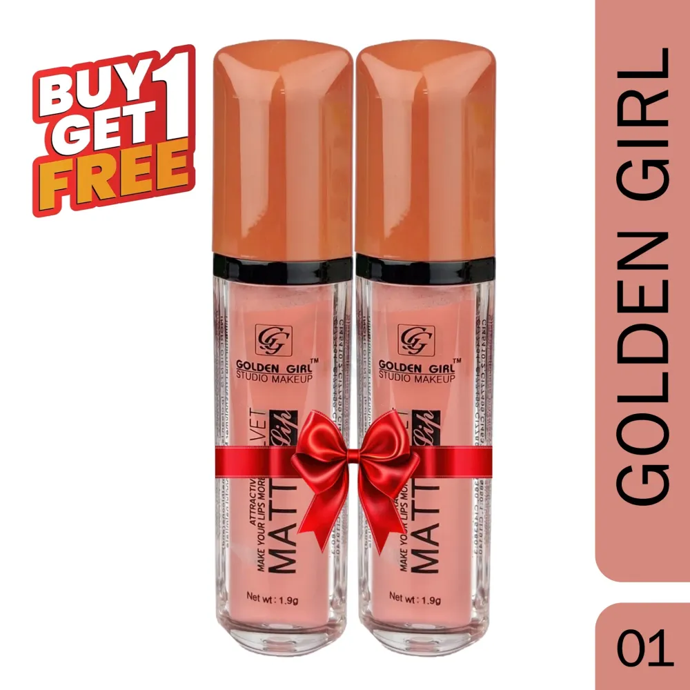 Golden Girl Studio Makeup Velvet Matte Attractive Lipstick-01 (Buy 1 Get 1 Free)  
