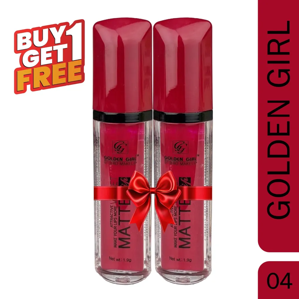 Golden Girl Studio Makeup Velvet Matte Attractive Lipstick – 04 (Buy 1 Get 1 Free)  