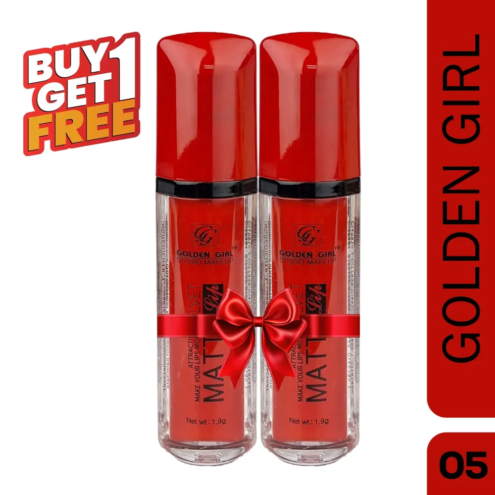 Golden Girl Studio Makeup Velvet Matte Attractive Lipstick – 05 (Buy 1 Get 1 Free)  