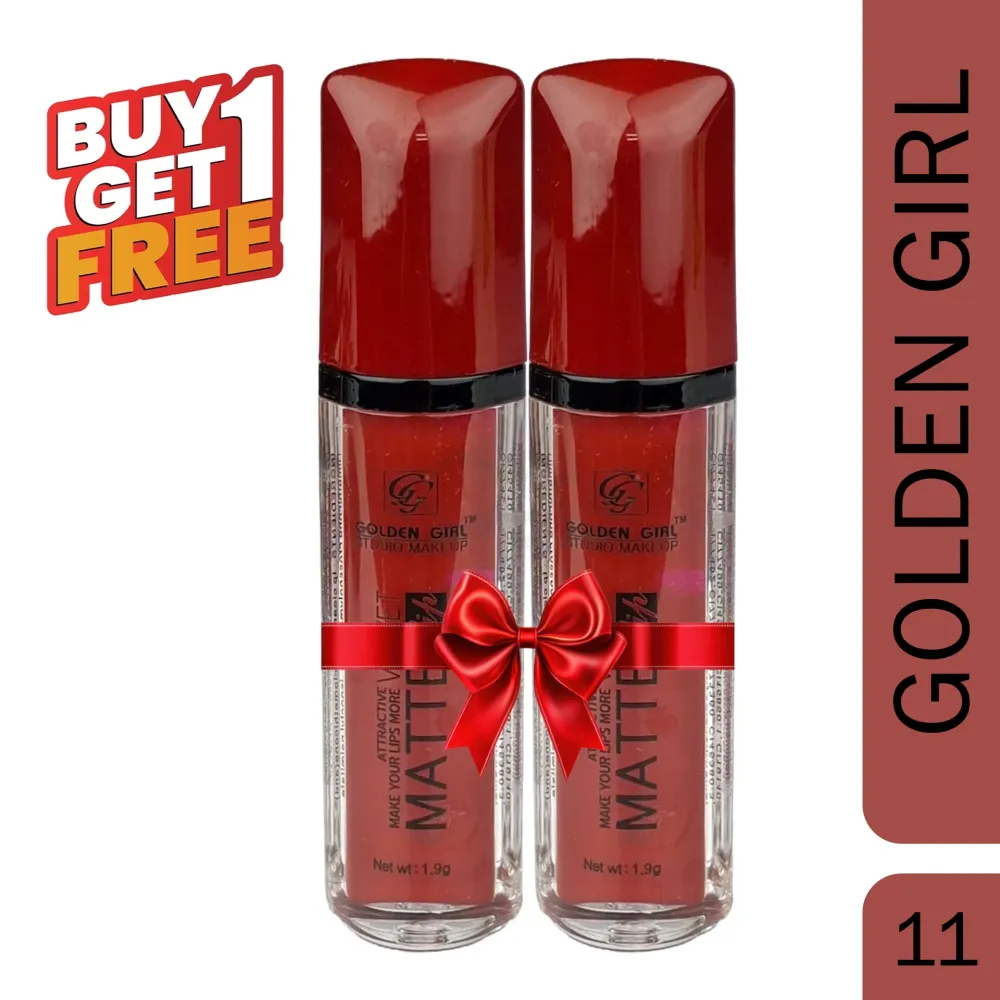Golden Girl Studio Makeup Velvet Matte Attractive Lipstick – 11 (Buy 1 Get 1 Free)  