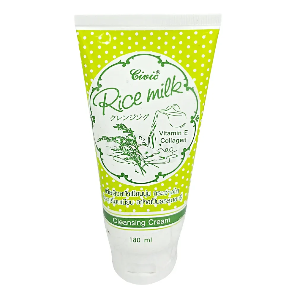 Civic Rice Milk Vitamin E Collagen Cleansing Foam 180ml – Nourishing & Brightening Face Wash  