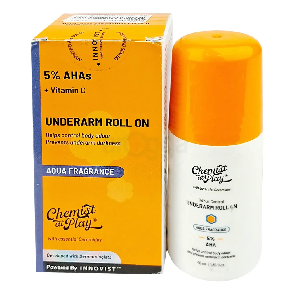Chemist at Play Underarm Roll-On – Royal Aqua Fragrance 40ml | 5% AHAs & Vitamin C for Bright, Fresh Underarms  