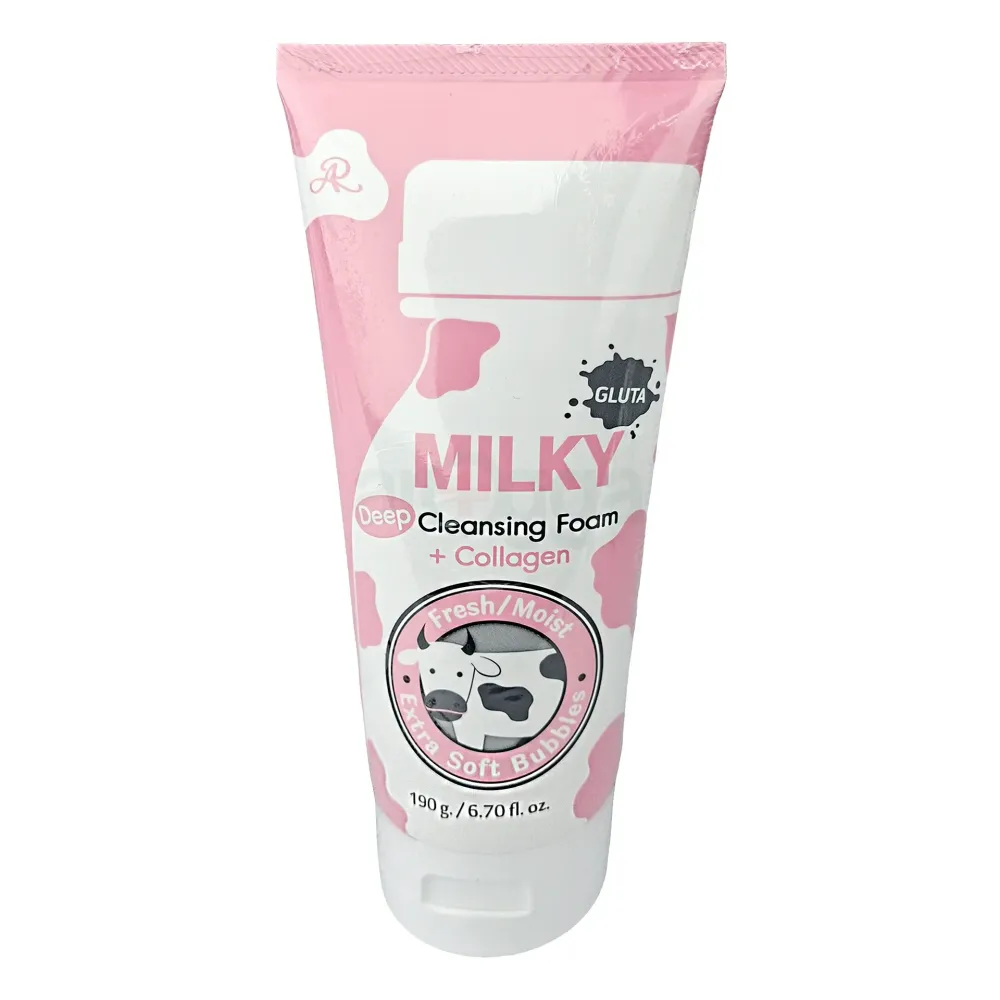 AR Milky Deep Cleansing Foam + Collagen – 190g | Fresh, Moisturizing Face Wash with Extra Soft Bubbles  