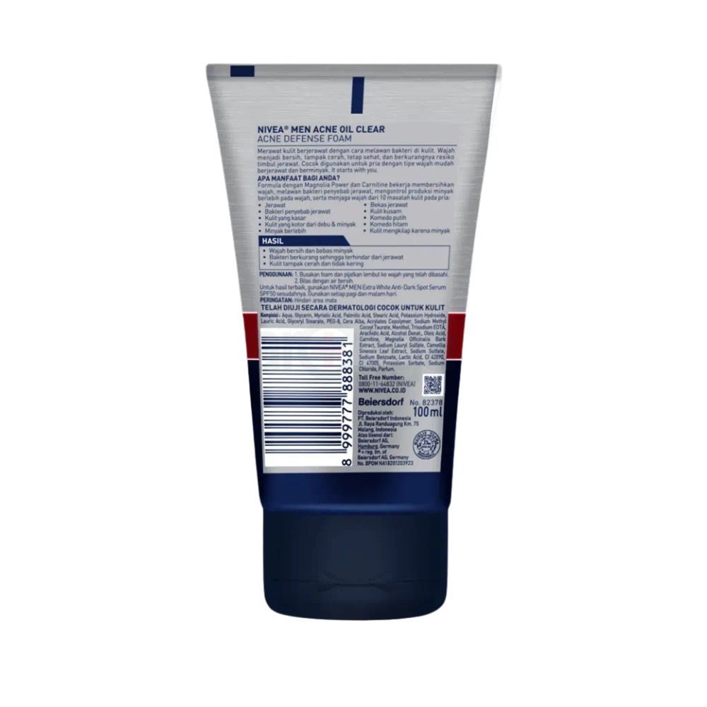 Nivea Men Acne Oil Clear Anti Acne Facial Foam 100g  