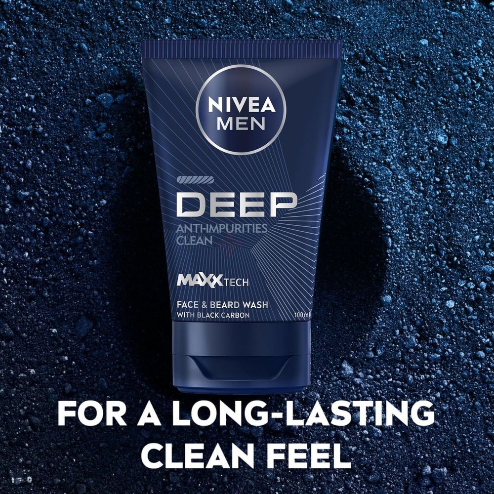 Nivea Men Deep Anti-Impurities Clean Face & Beard Wash 100ml  
