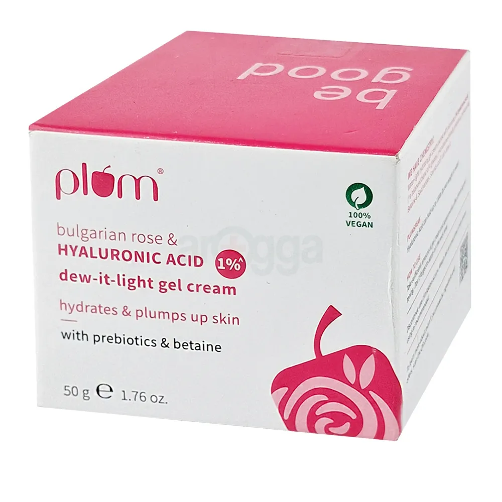Plum 1% Hyaluronic Acid & Bulgarian Rose Dew‑It‑Light Gel Cream 50gm  