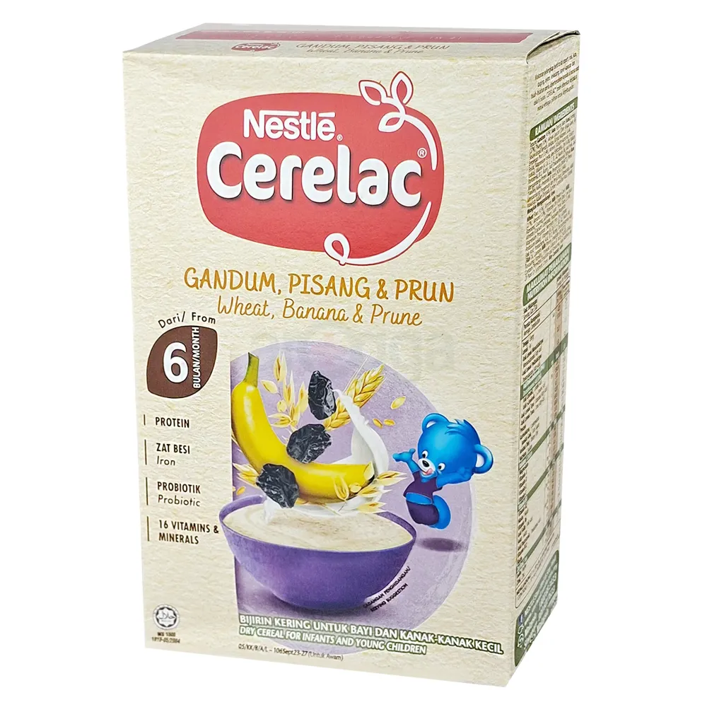 Nestlé Cerelac Gandum  Wheat, Banana & Prune 6+ months 250gm  