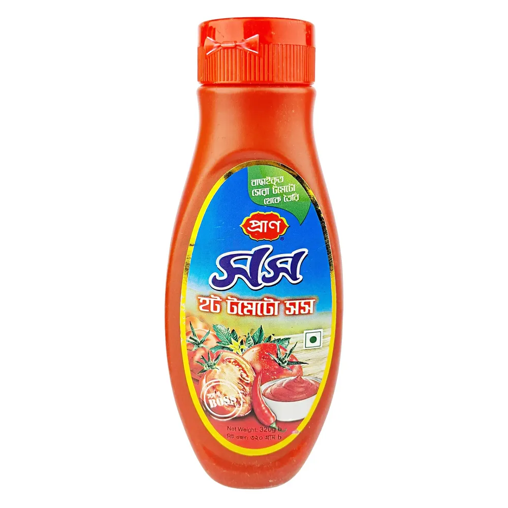 Pran Hot Tomato Sauce Plastic Jar 320gm  