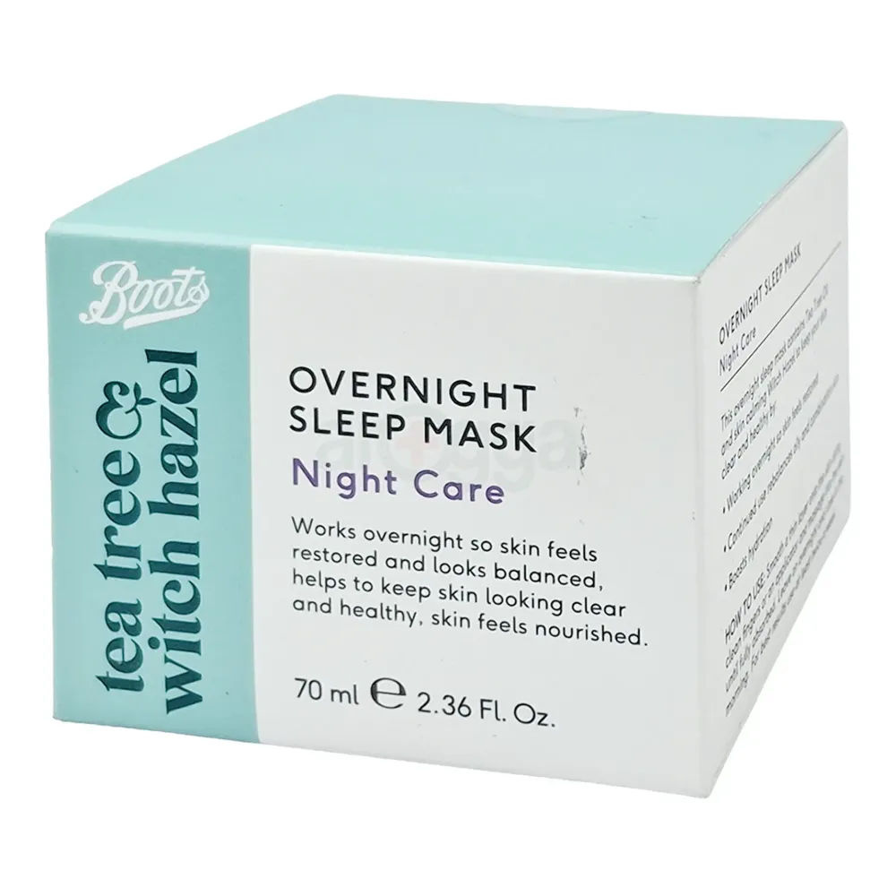 Boots Tea Tree & Witch Hazel Overnight Sleep Mask, Night Care 70mL  