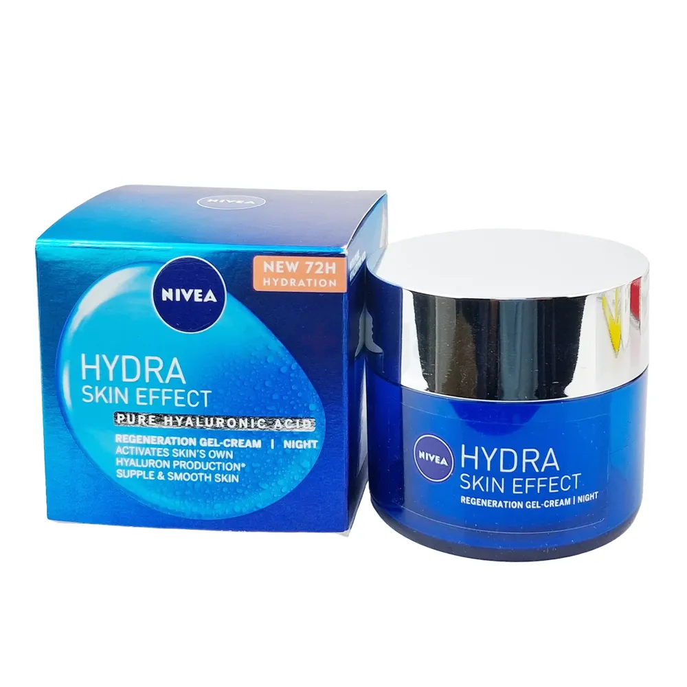 Nivea Hydra Skin Effect Pures Hyaluron 72hr Night Cream Gel 50ml  