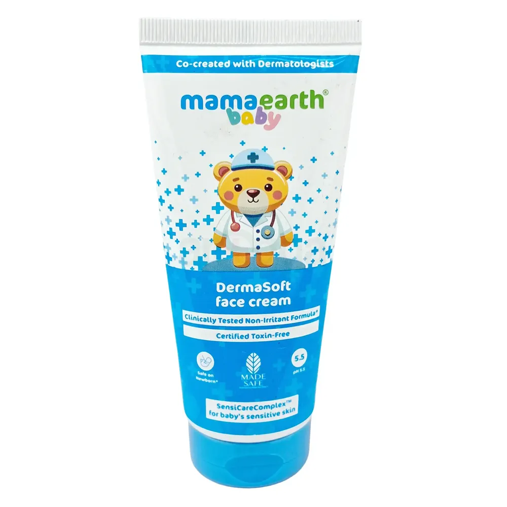 Mamaearth Baby DermaSoft Face Cream 80g – Gentle Moisturizer for Sensitive & Dry Baby Skin  