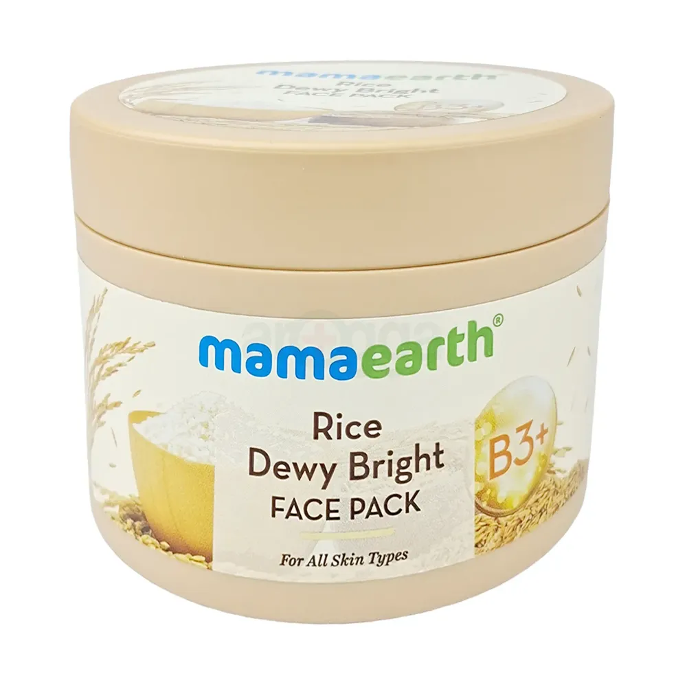 Mamaearth Rice Dewy Bright Face Pack with Rice Water & Niacinamide For ...