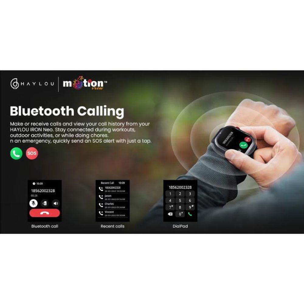 Haylou Iron Neo 1.95-inch TFT with 3ATM Waterproof Smart Watch - Black  (Model: HF014)  