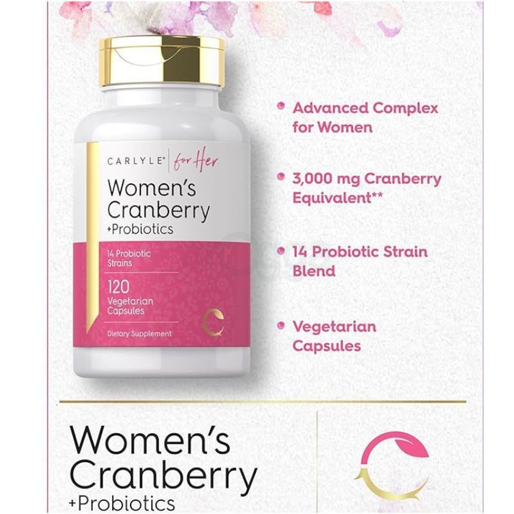 Carlyle Women's Probiotics + Cranberry 120 Capsules  