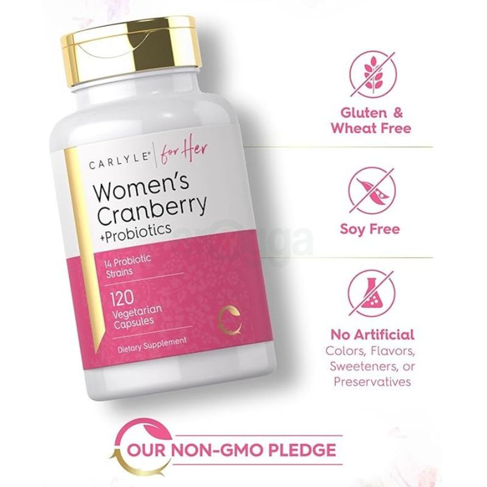 Carlyle Women's Probiotics + Cranberry 120 Capsules  