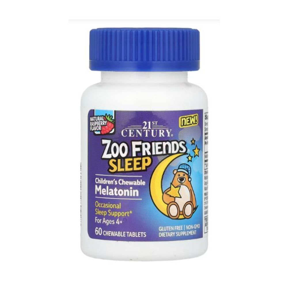 21st Century, Zoo Friends Sleep, Children's Chewable Melatonin, 60 Chewable Tablets  
