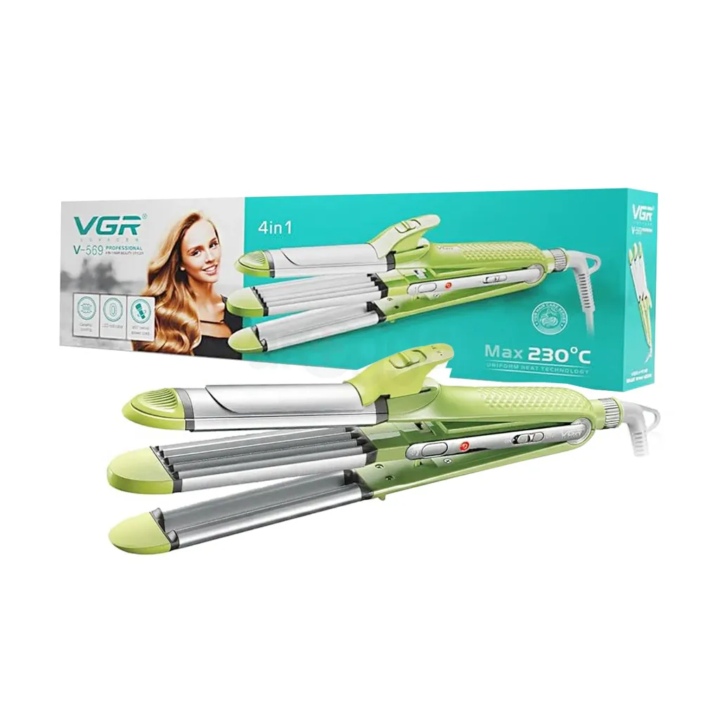 VGR V-569 Multi-Styler 4-in-1 Straightener, Curler, Crimper & Waver Salon Series for Women – All-in-One Hair Styling Tool  