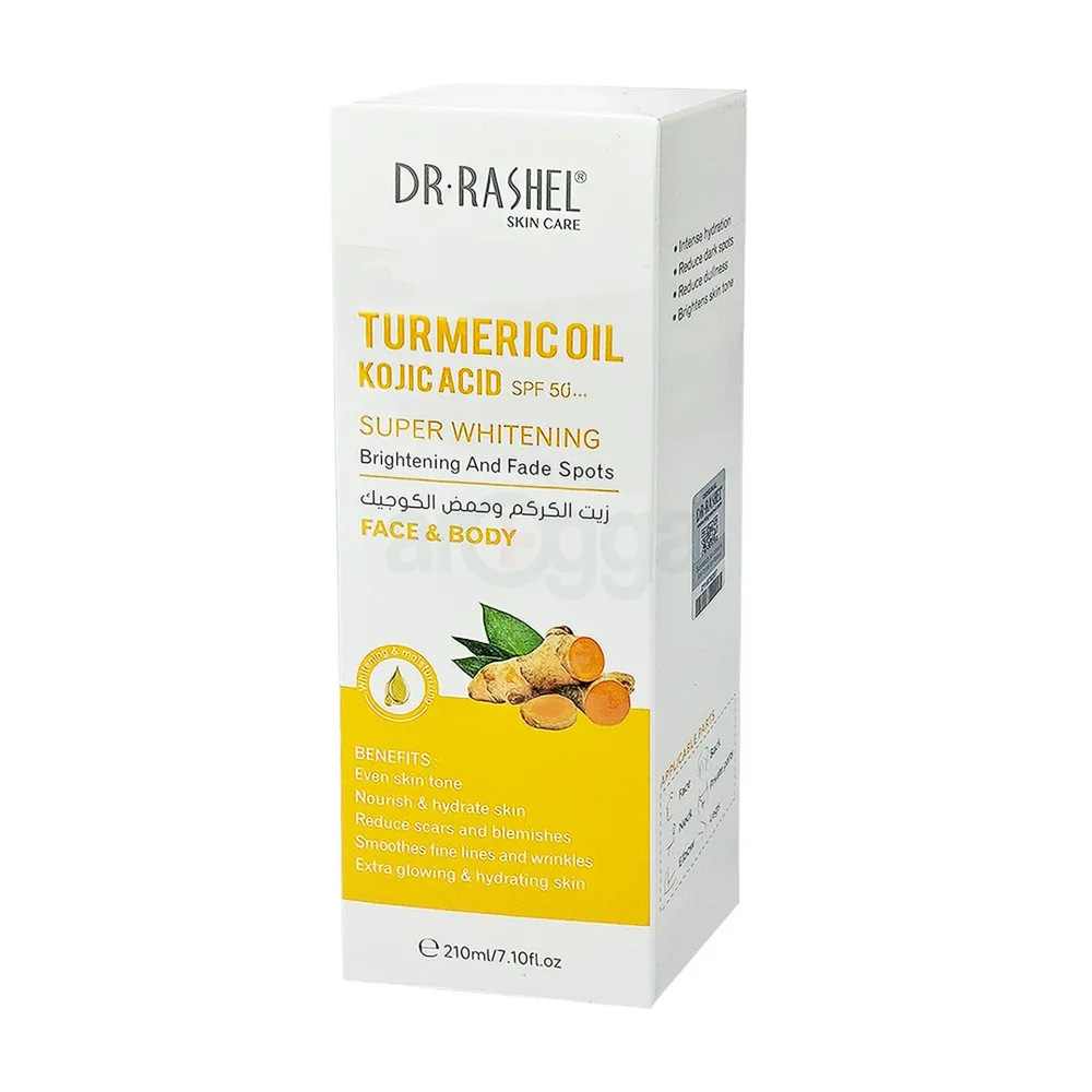 DR.Rashel Turmeric Oil & Kojic Acid Super Whitening Face & Body Cream SPF 50+++ – 210ml  