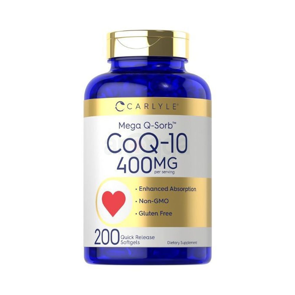 Carlyle Coq10 400mg Non-GMO and Gluten Free Supplement with High Absorption - 200 Quick Release Softgels  