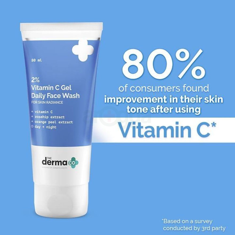 The Derma Co 2% Vitamin C Gel Daily Face Wash 80ml  