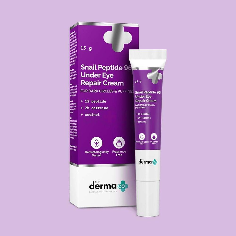 The Derma Co. Snail Peptide 96 Under Eye Repair Cream for Dark Circles & Pigmentation 15ml  