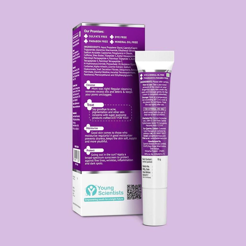 The Derma Co. Snail Peptide 96 Under Eye Repair Cream for Dark Circles & Pigmentation 15ml  