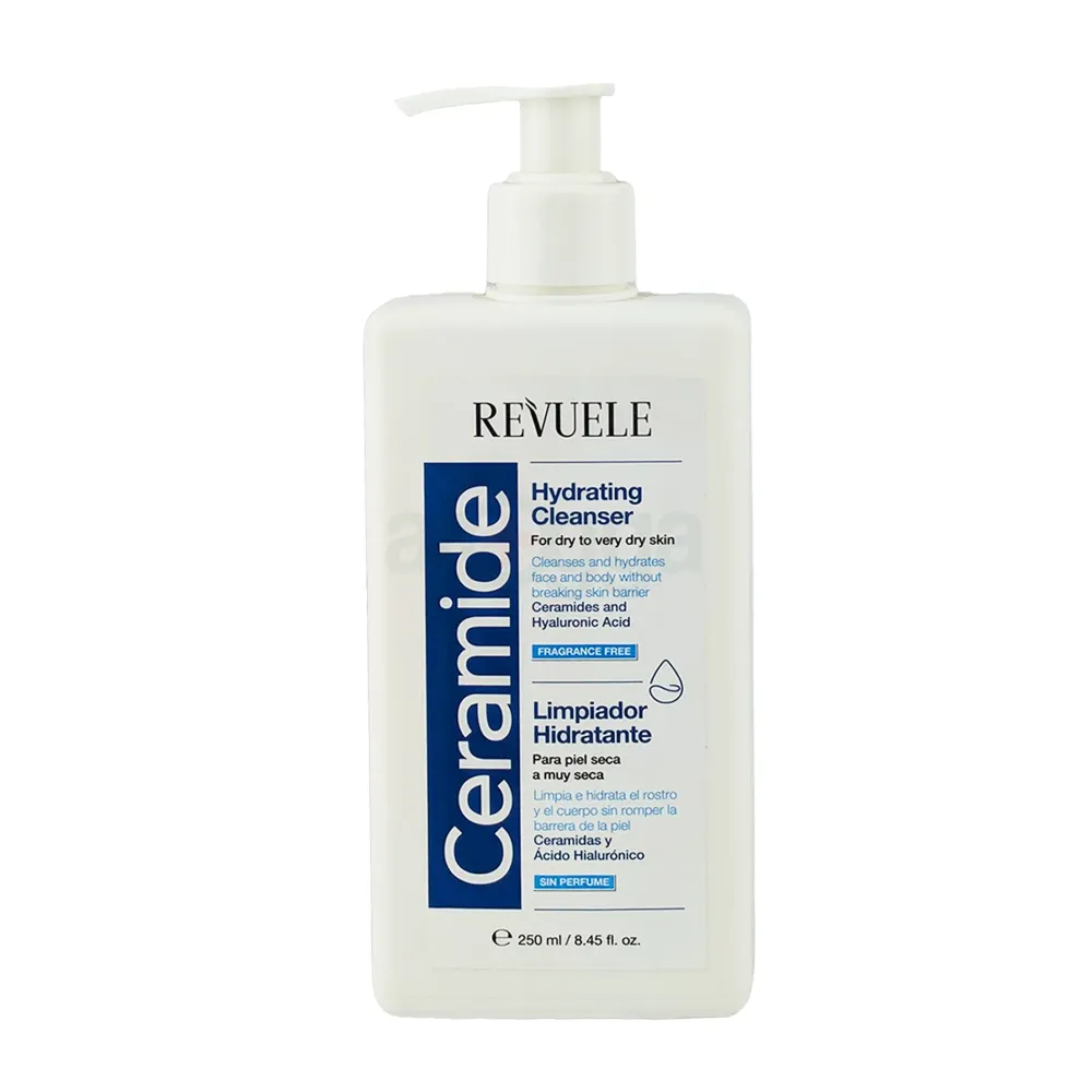 Revuele Ceramide Hydrating Face & Body Cleanser 250 ml – With Hyaluronic Acid for Dry to Very Dry Skin  