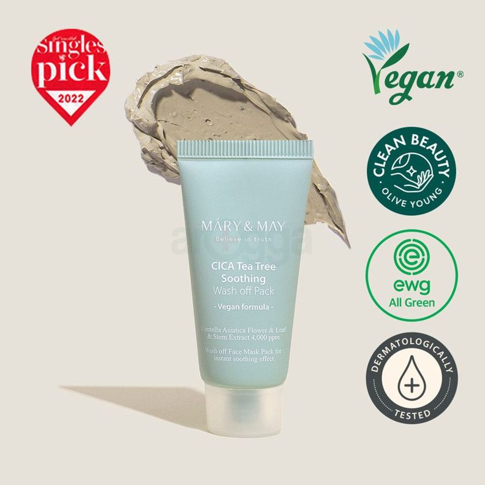 Mary & May Vegan Cica Tea Tree Soothing Wash off Pack 30g  