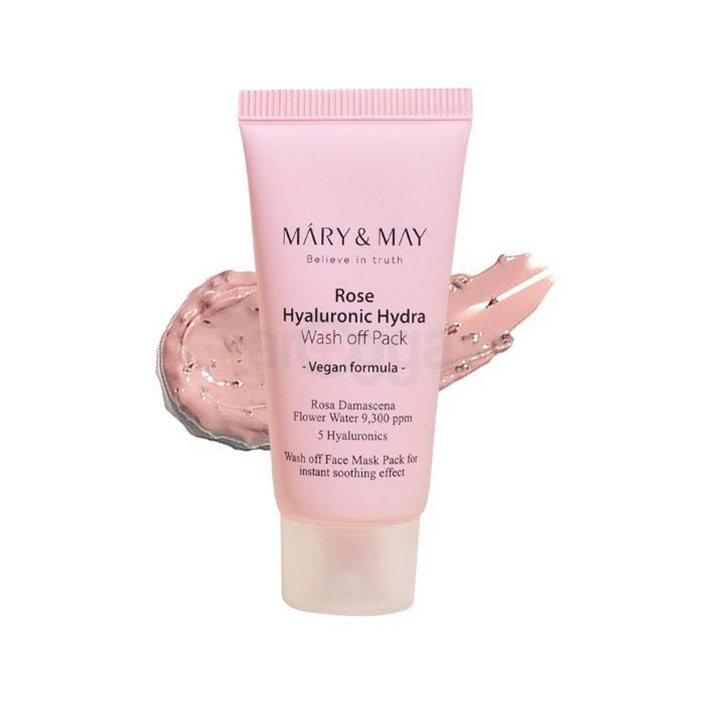 Mary & May Vegan Rose Hyaluronic Hydra Wash off Pack 30g  