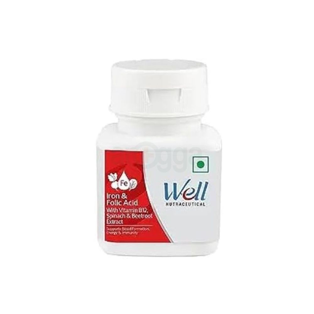 Well Nutraceutical Iron & Folic Acid 60 Tablets  