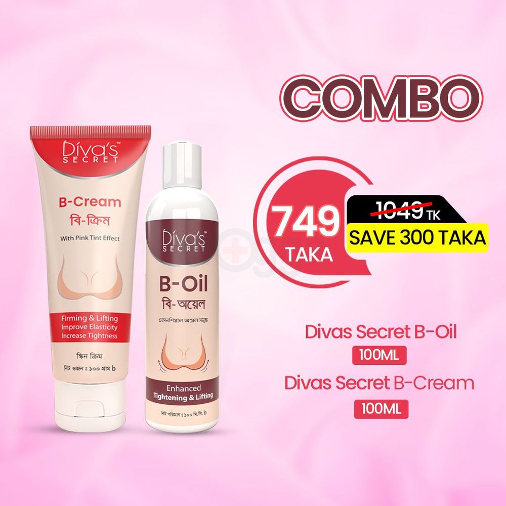 Diva’s Secret B Oil 100ml with Diva’s Secret B Cream 100g Combo  