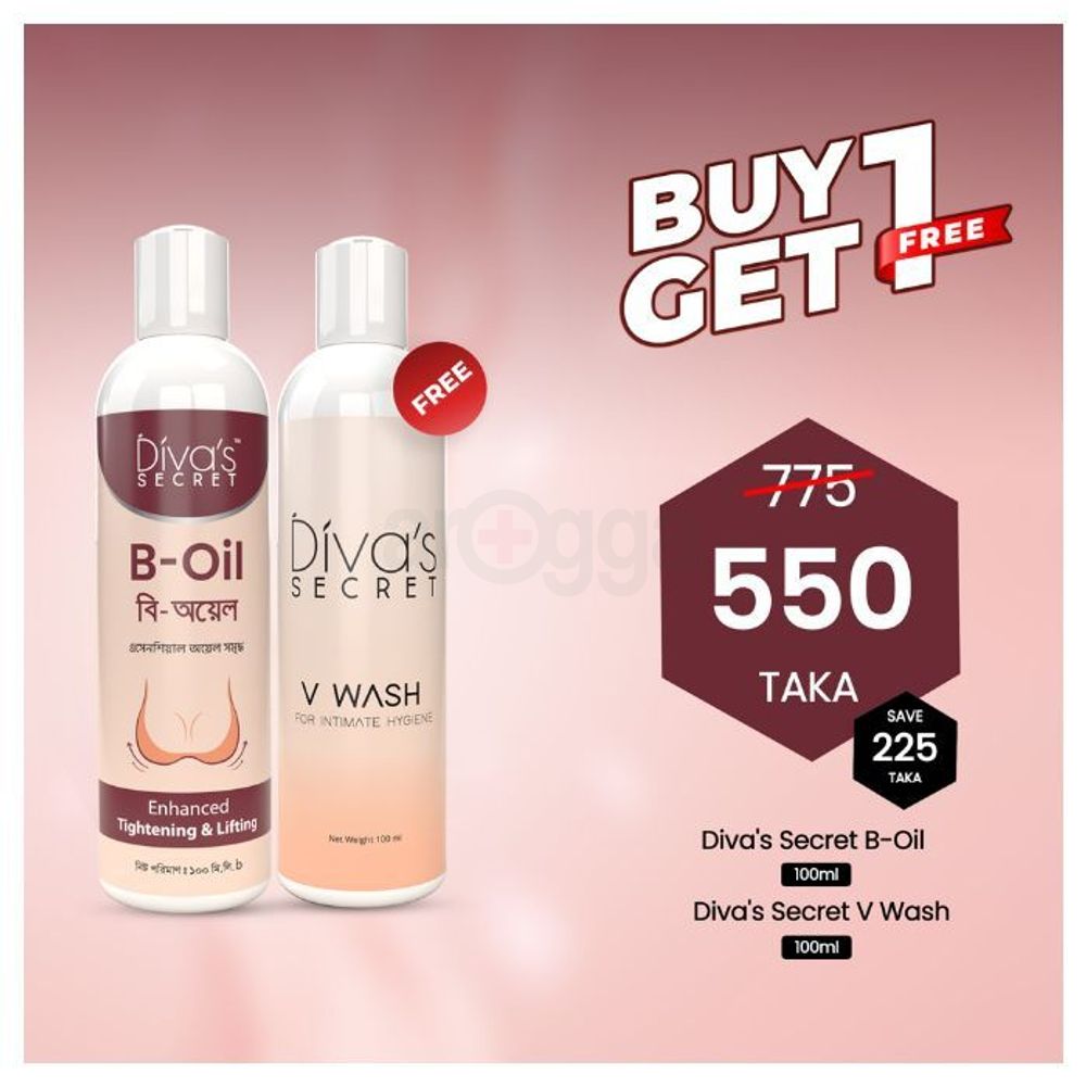 Buy 1 Diva’s Secret B Oil 100ml & Get 1 Diva’s Secret V Wash 100ml Free  