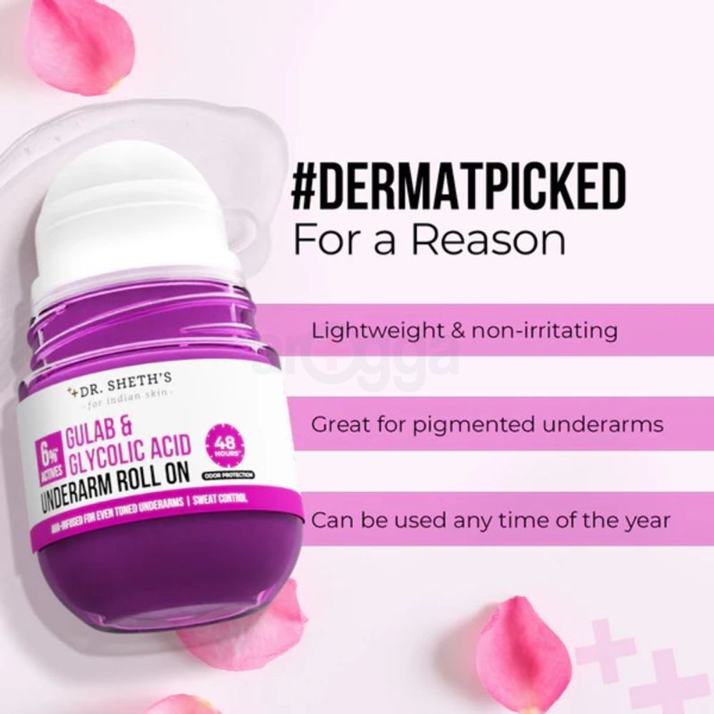 Dr.Shet's Gulab & Glycolic Acid Underarm Roll On 50ml  