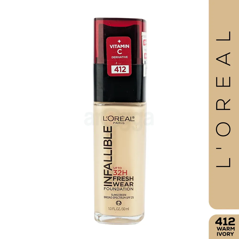 L’Oréal Paris Infallible Fresh Wear 32H Liquid Foundation in shade 412 Warm Ivory 30ml   
