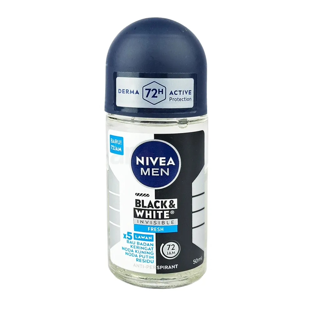 Nivea Men 5in1 Black & White Invisible Original Fresh 72H Anti-Perspirant Deodorant Roll-on  