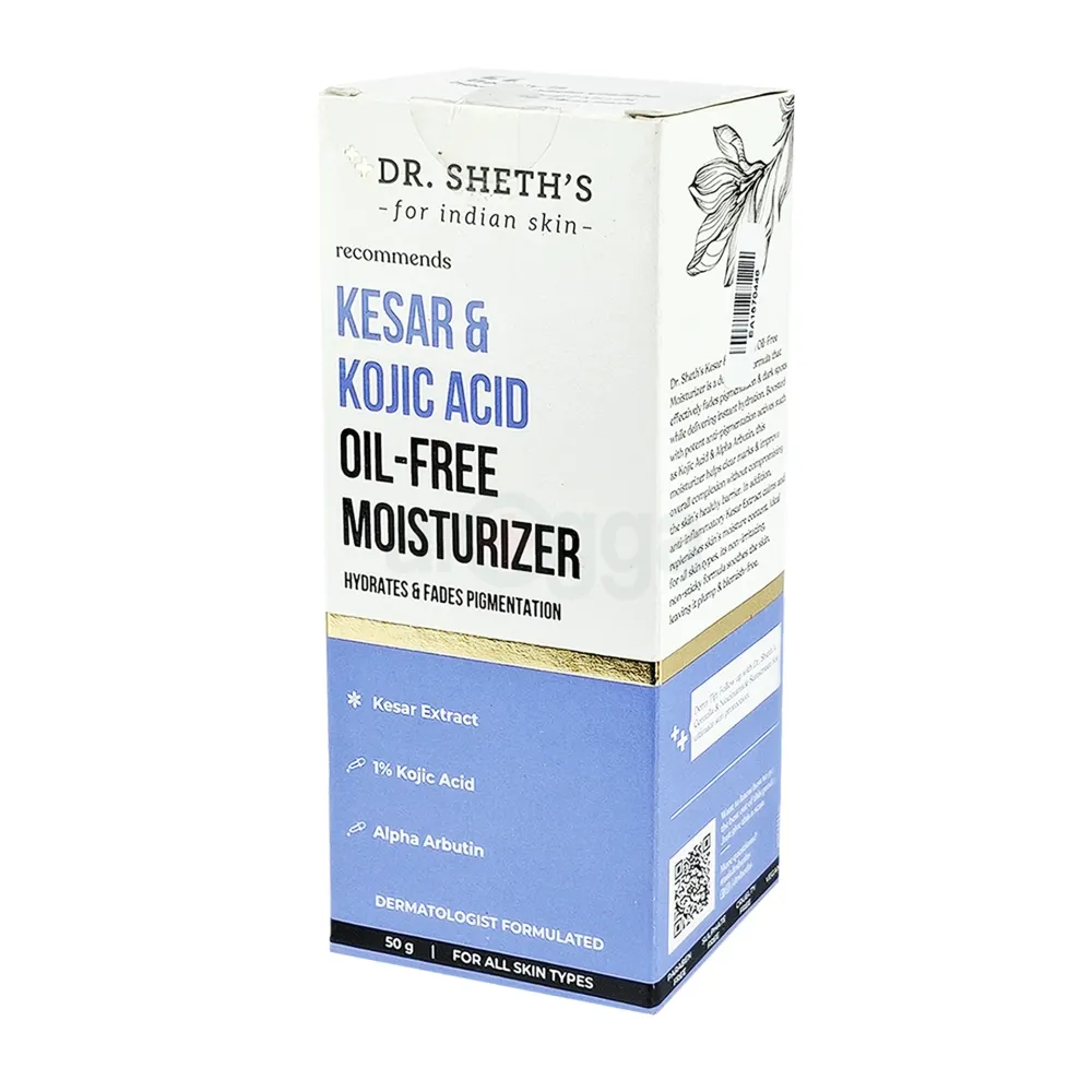 Dr Sheths Kesar and Kojic Acid Oil Free Moisturizer for Hydration and Pigmentation Control 50g  