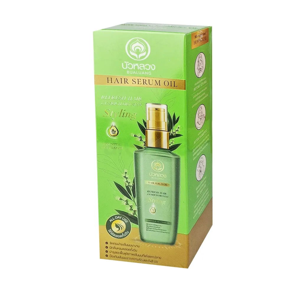 Bualuang Hair Serum Oil Refresh Hair & Enrich Dryness Essential Tea Tree Oil 85ml  