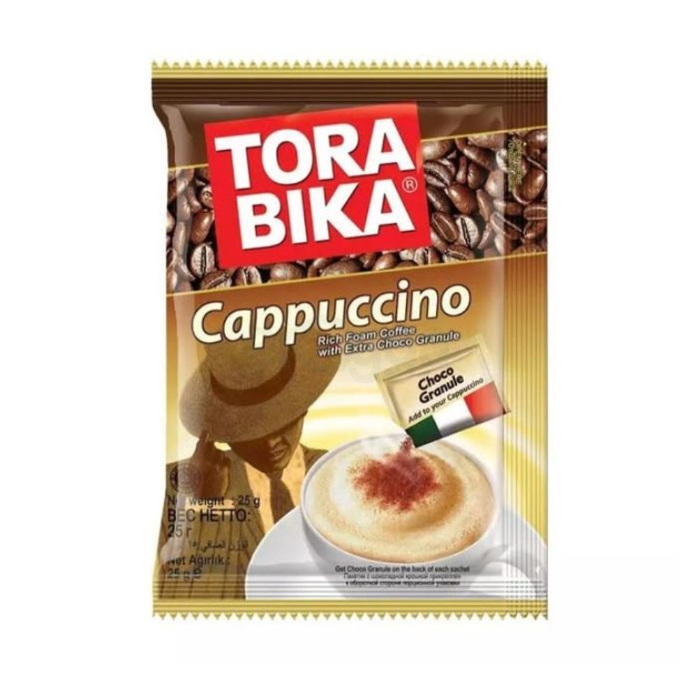 Tora Bika Cappuccino Rich Foam Coffee With Extra Choco Granule 25g  