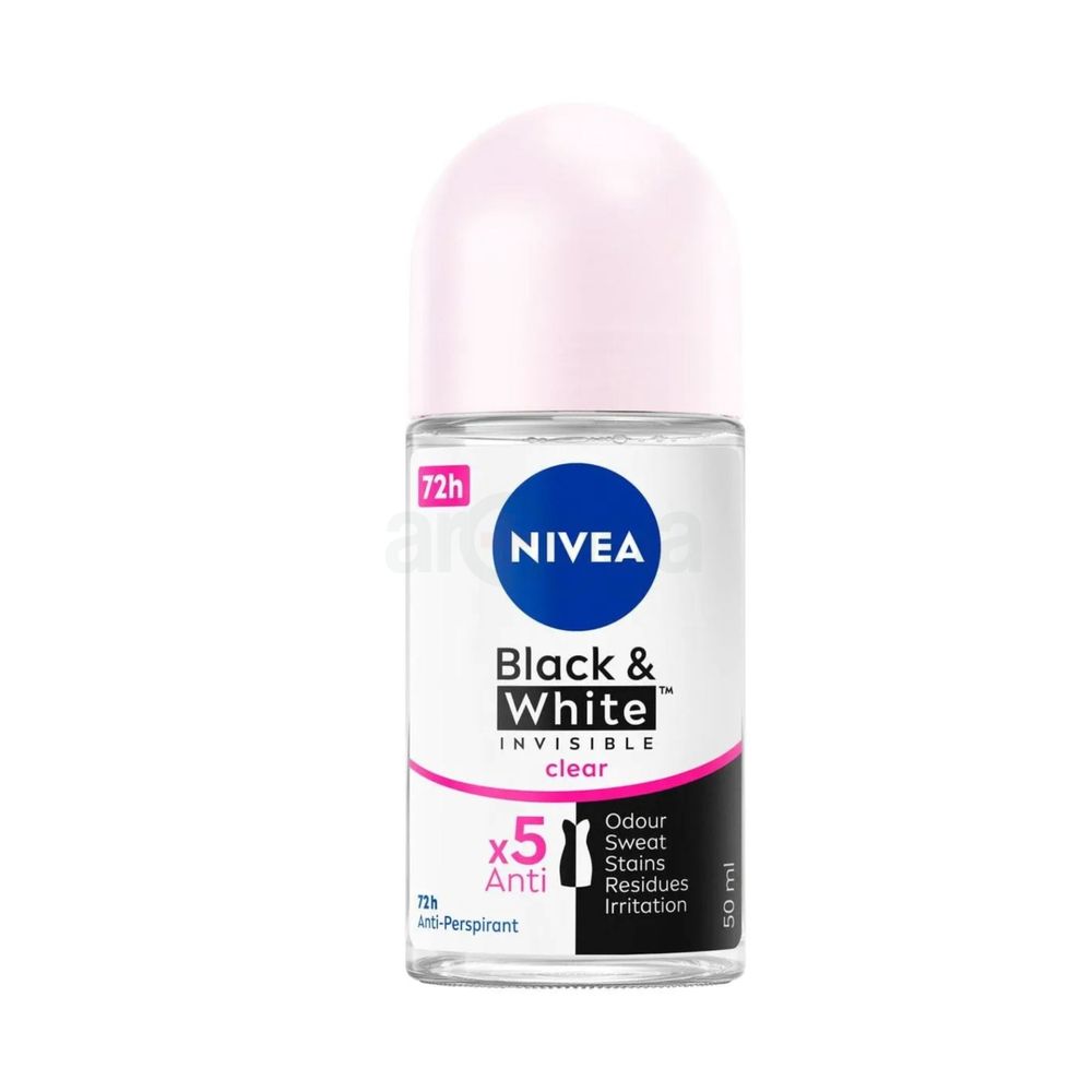 Nivea Black & White Invisible Clear 72h Anti-Perspirant Roll On 50ml  