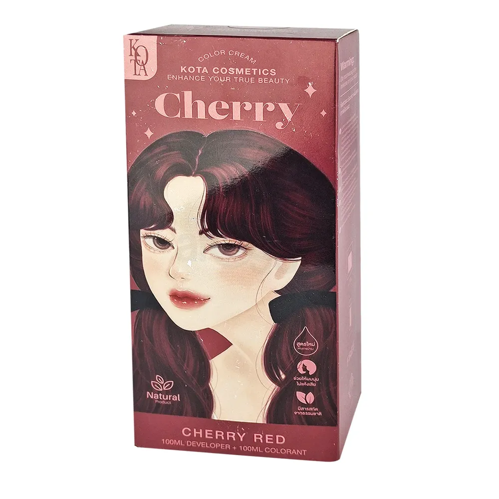 Kota Cosmetics Cherry Hair Color Cream – Cherry Red 100 ml + 100 ml  