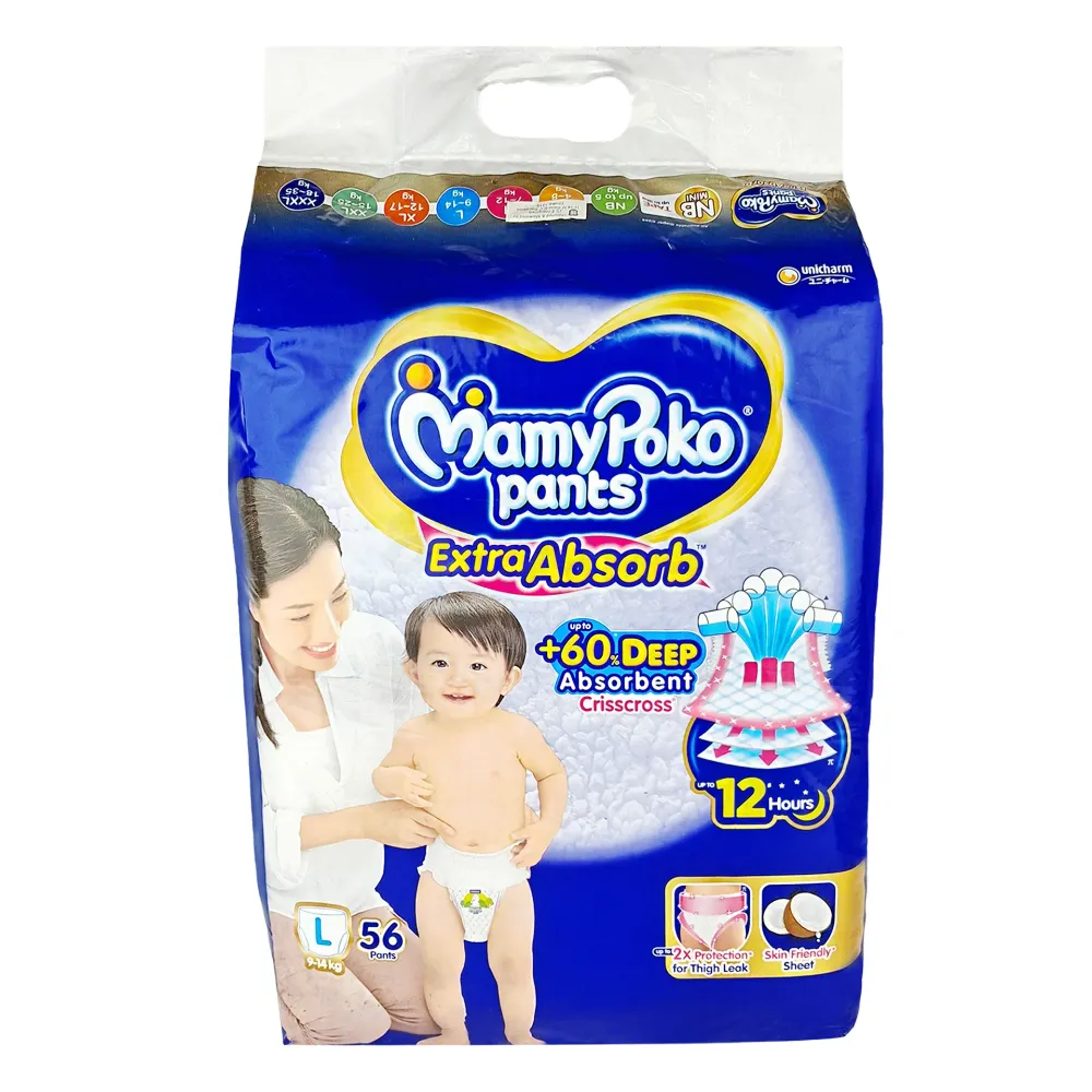 MamyPoko Pants Baby Diaper Extra Absorb (9–14 kg) – Size L – 56 Pants  